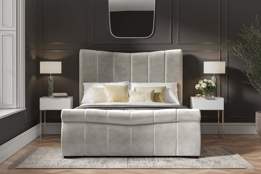 Bosworth Fabric Ottoman Bed Frame in Stone ModelBedroom