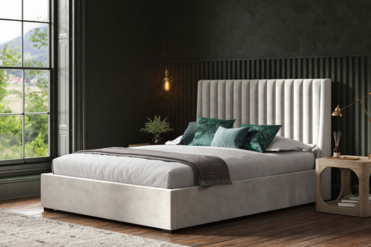 Emporia Beds Bramcote Velvet Ottoman Bed - Light Grey ModelBedroom