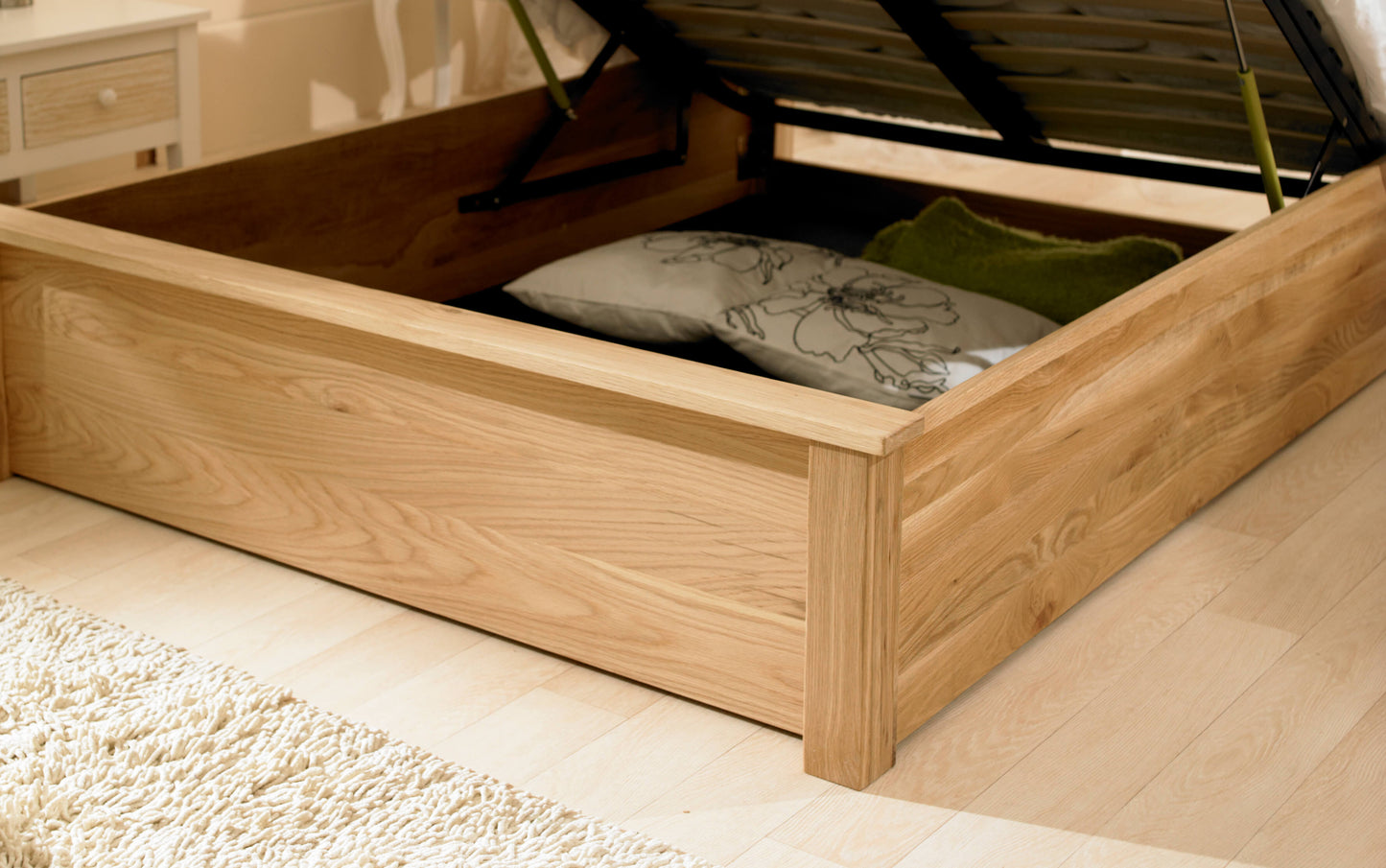 Monaco Solid Oak Ottoman Bed ModelBedroom