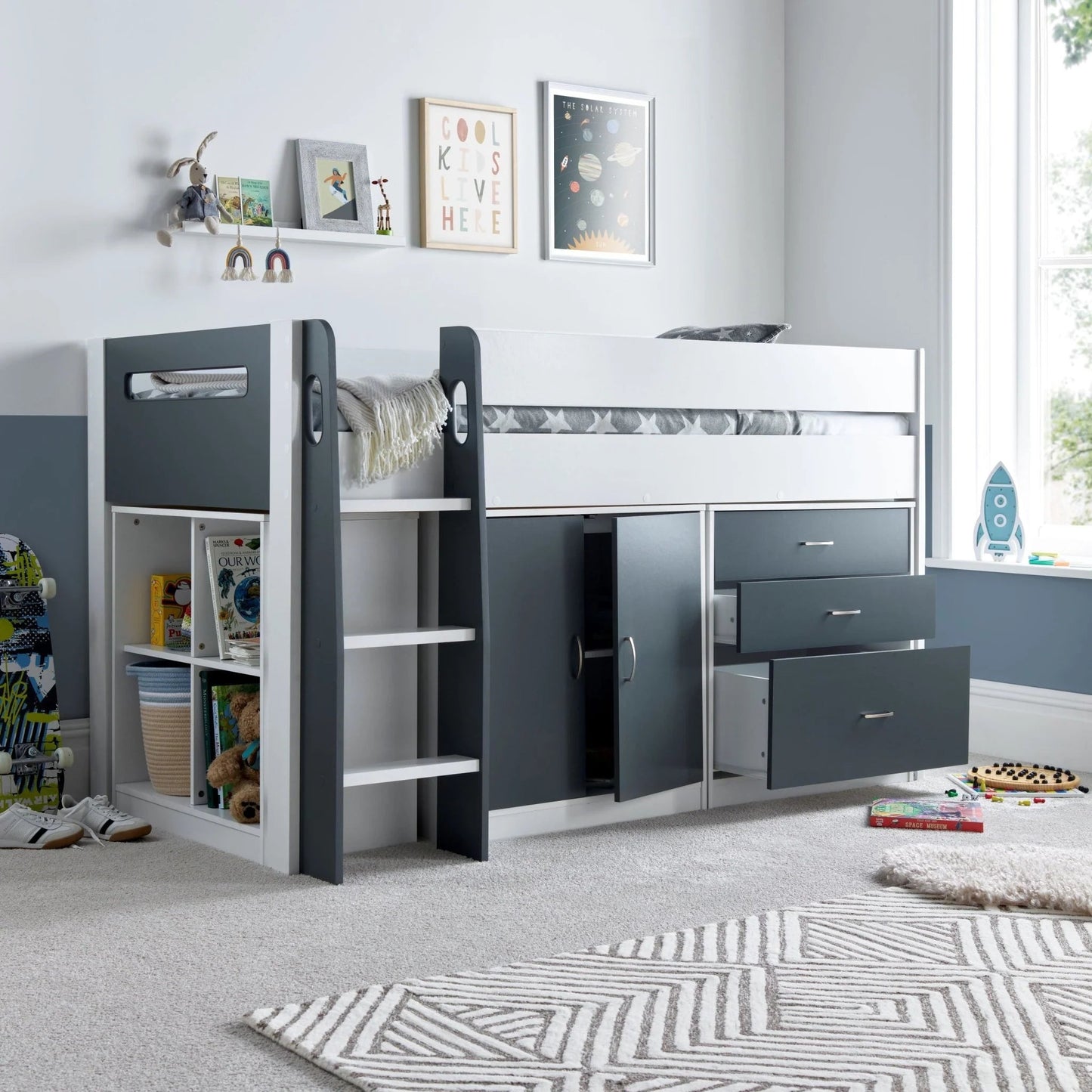 Bedmaster Lacy Mid Sleeper - Lacy Storage Mid Sleeper Bed ModelBedroom