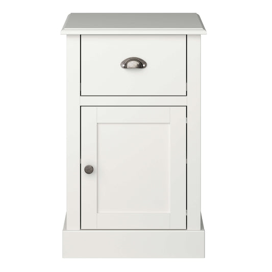 Sandringham 1 Door 1 Drawer Bedside Off White ModelBedroom