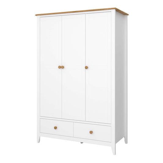 Heston 3 Door Wardrobe White & Pine ModelBedroom
