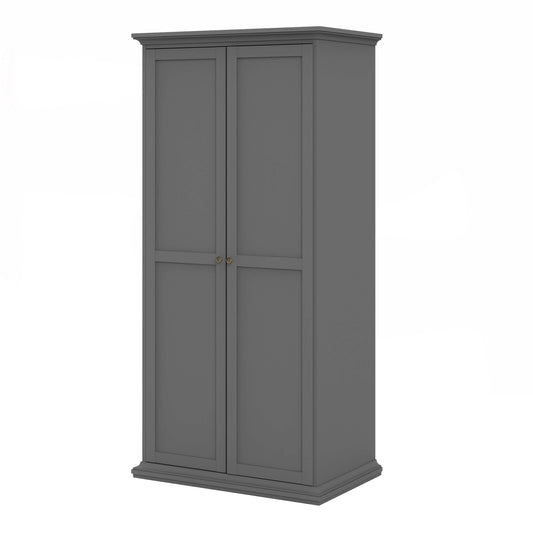 Paris Wardrobe with 2 Doors in Matt Grey ModelBedroom