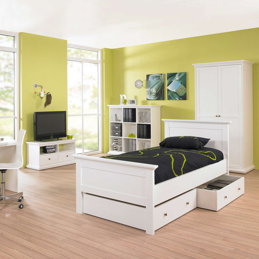 Paris Single Bed (90 x 200) in White ModelBedroom