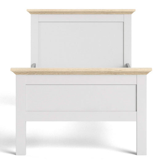 Paris Single Bed (90 x 200) in White and Oak ModelBedroom