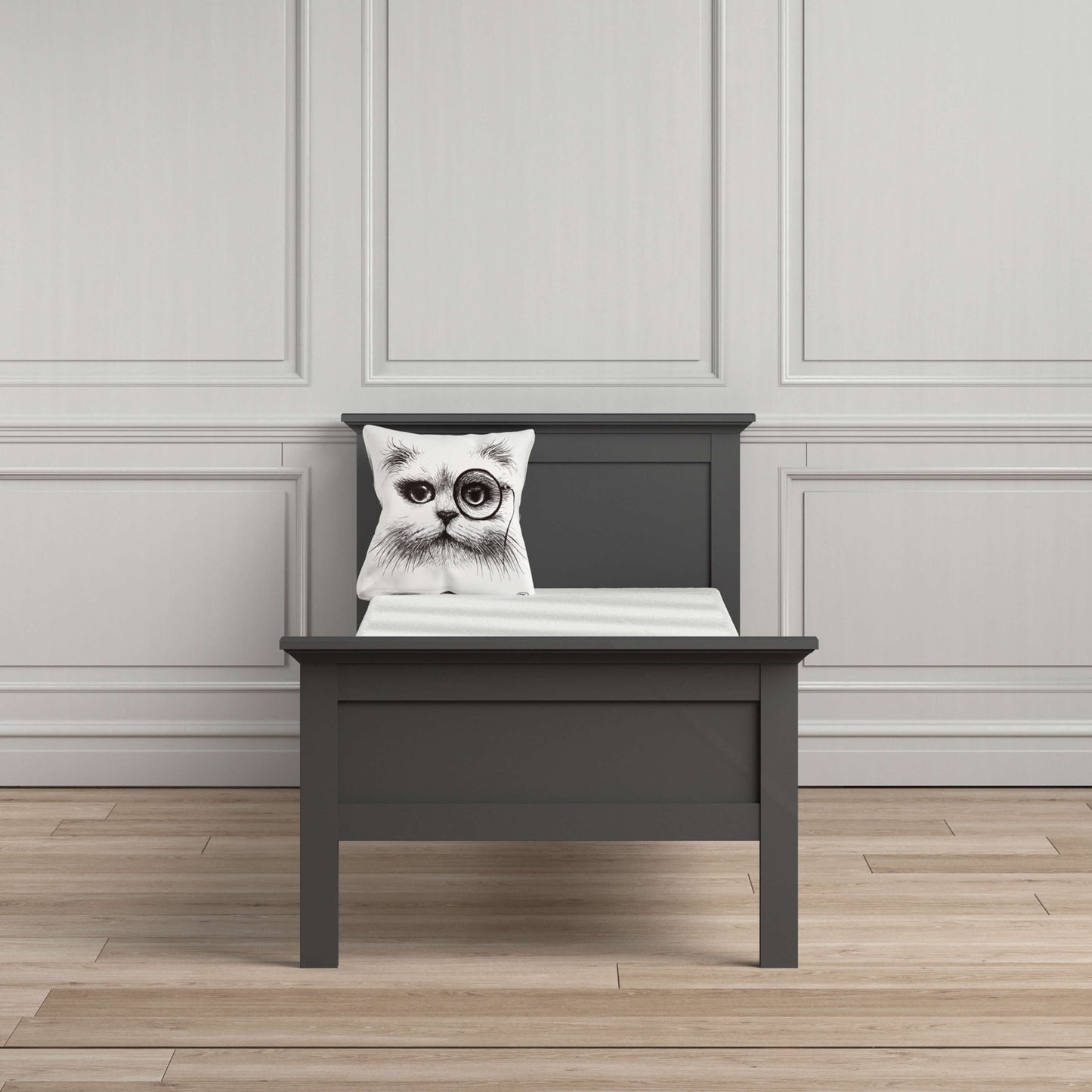 Paris Single Bed (90 x 200) in Matt Grey ModelBedroom