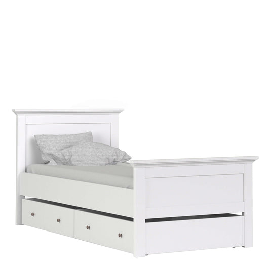 Paris Underbed Storage Drawer for Single Bed in White ModelBedroom