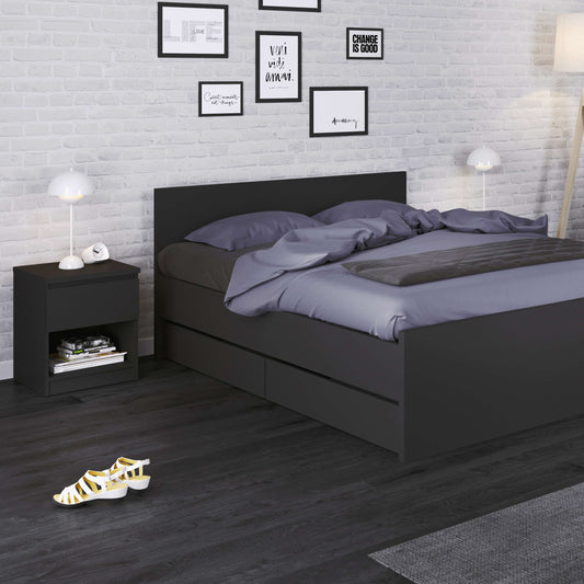 Naia Euro King Bed (160 x 200) in Black Matt ModelBedroom