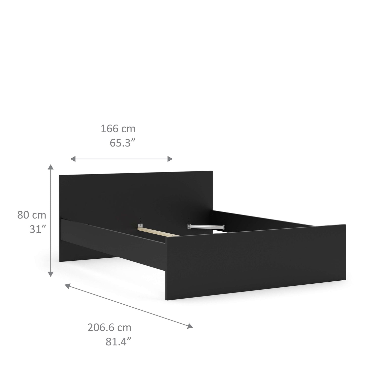 Naia Euro King Bed (160 x 200) in Black Matt ModelBedroom