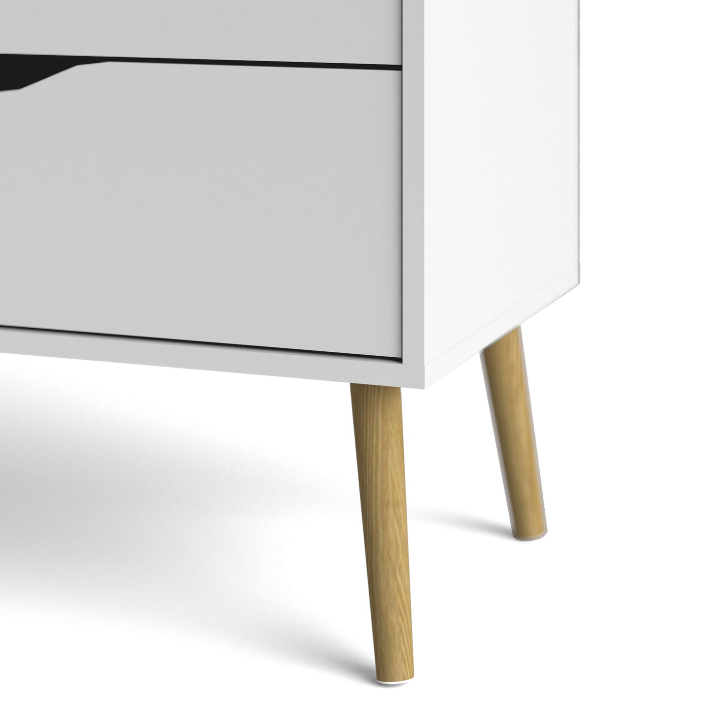Oslo Chest of 4 Drawers (2+2) in White and Oak ModelBedroom
