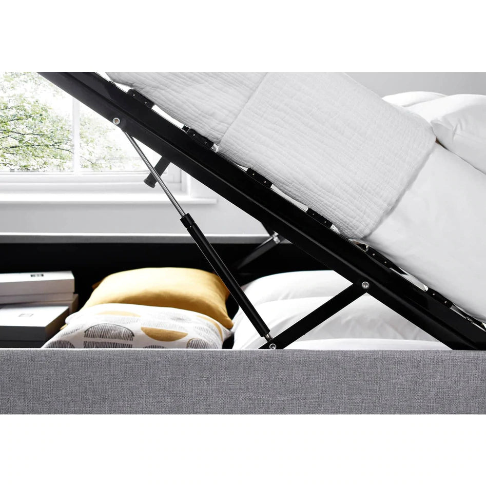 Brandon Grey Fabric Ottoman Bed - King Size ModelBedroom