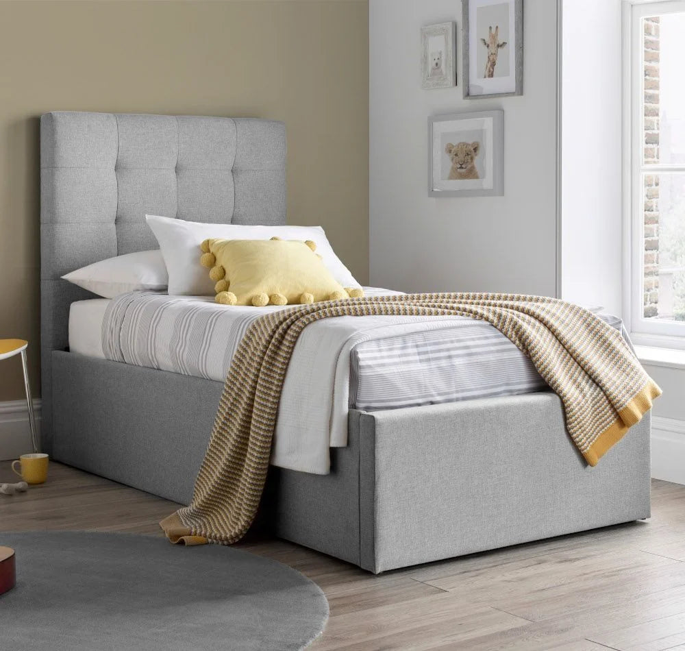 Grey single storage discount bed