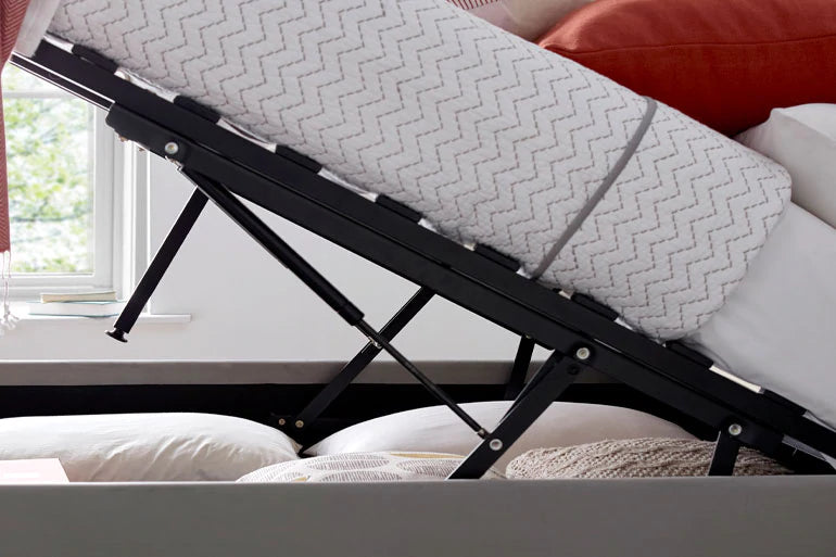 Kingham Grey Velvet Ottoman Bed - Double ModelBedroom