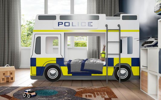 Flair UK Police Bunk Bed - Kids Police Bunk Bed - Kids Novelty Bed ModelBedroom