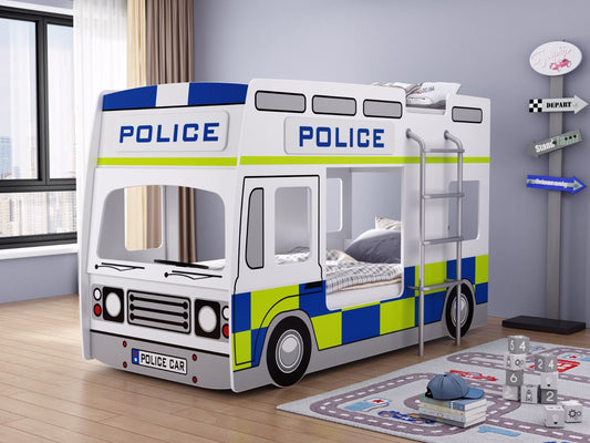 Flair UK Police Bunk Bed - Kids Police Bunk Bed - Kids Novelty Bed ModelBedroom