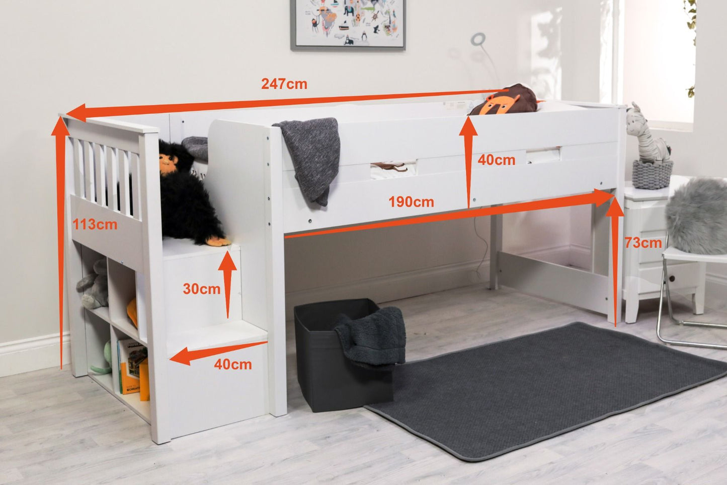 FLAIR WHITE CHARLIE MID SLEEPER FRAME ONLY ModelBedroom