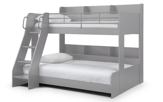 Domino Triple Sleeper Light Grey - Light Grey Wooden Triple Bunk Bed ModelBedroom