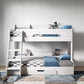 Flair Flick Triple Bunk Bed White With Shelves And Drawer - White Triple Sleeper ModelBedroom