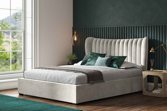 Emporia Harcourt Light Grey Velvet Ottoman Bed ModelBedroom