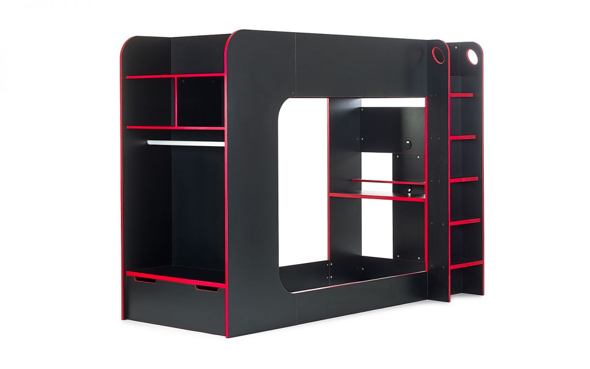 Julian Bowen Impact Gaming Bunk Bed Black Red ModelBedroom