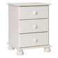 Copenhagen 3 Drawer Bedside in White ModelBedroom