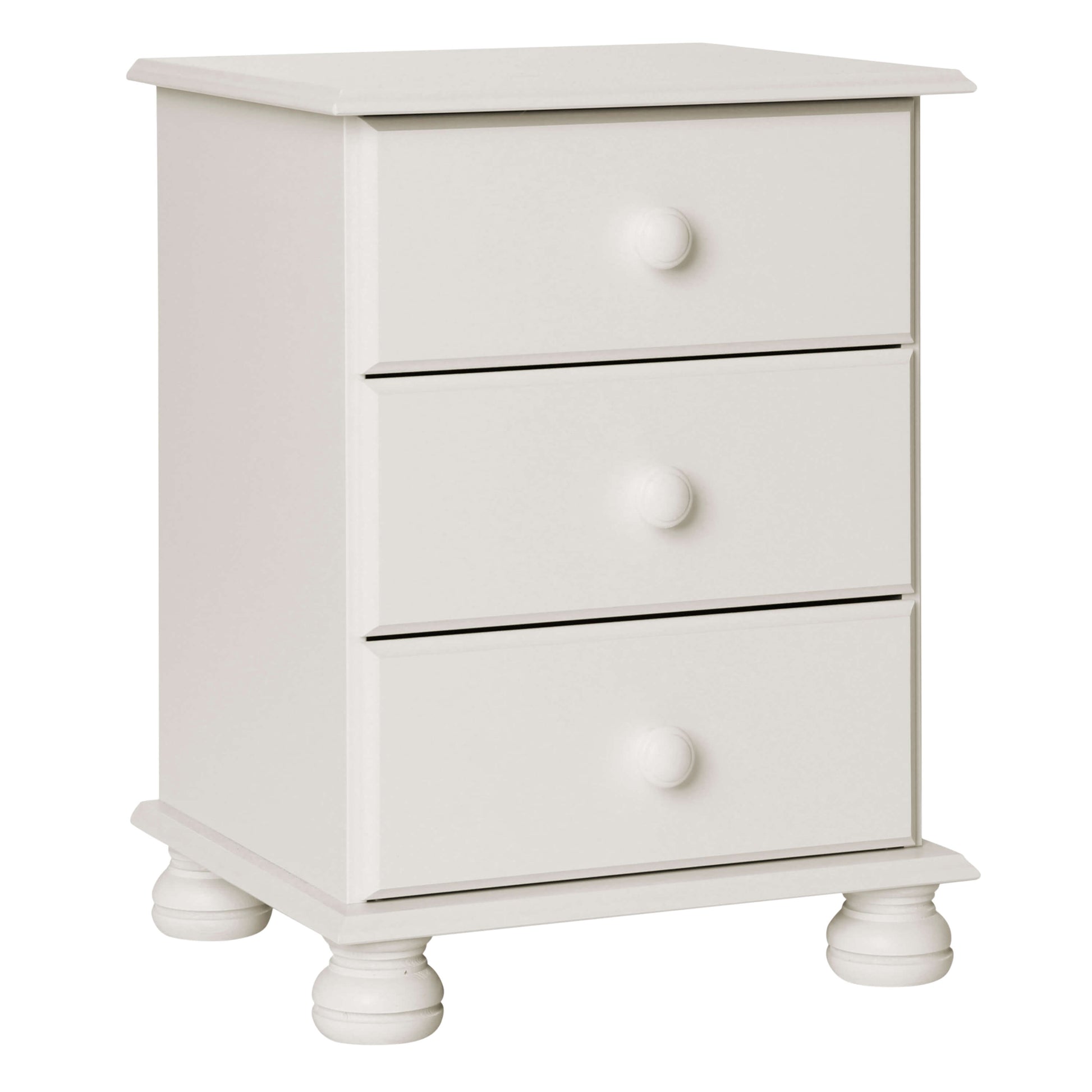 Copenhagen 3 Drawer Bedside in White ModelBedroom