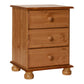 Copenhagen 3 Drawer Bedside in Pine ModelBedroom