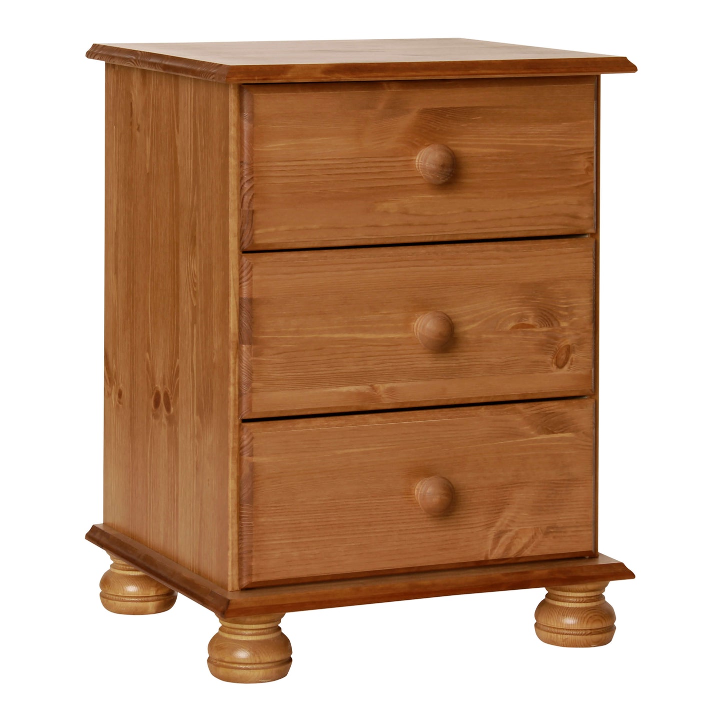 Copenhagen 3 Drawer Bedside in Pine ModelBedroom