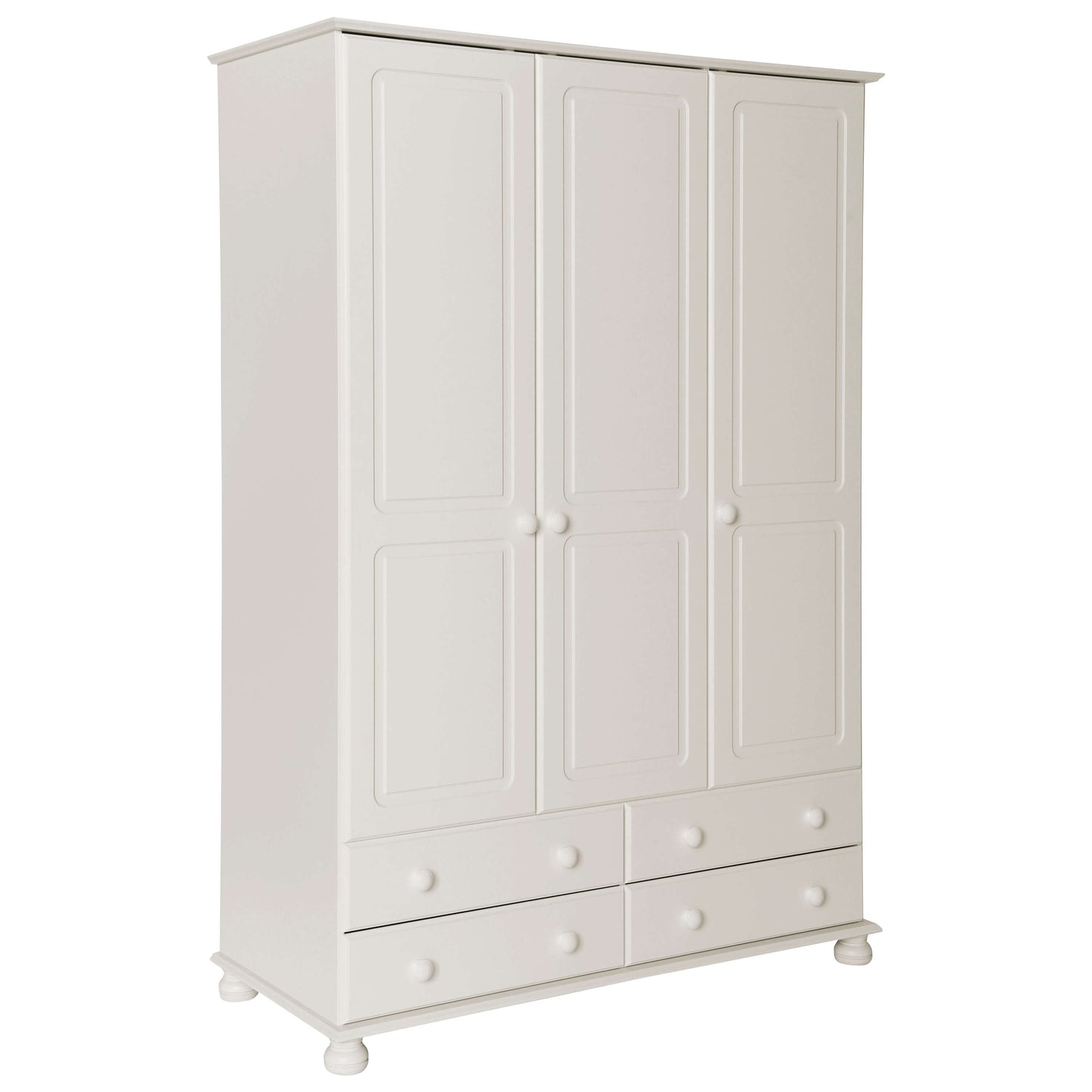 Copenhagen 3 Door 4 Drawer Wardrobe in White ModelBedroom