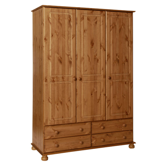 Copenhagen 3 Door 4 Drawer Wardrobe in Pine ModelBedroom