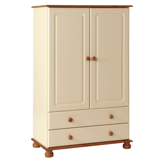 Copenhagen 2 Door 2 Drawer Combi Wardrobe in Cream/Pine ModelBedroom