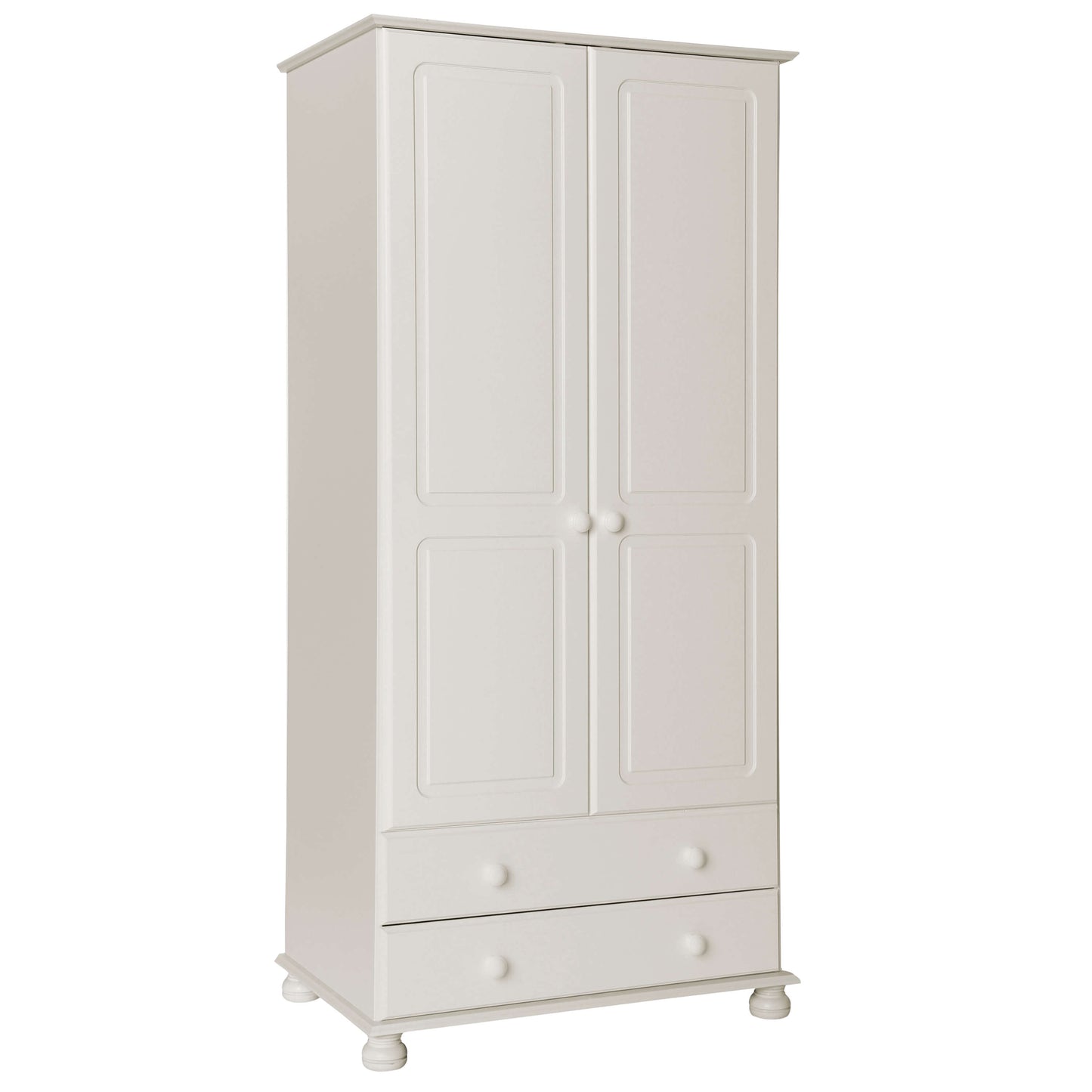 Copenhagen 2 door 2 drawer Wardrobe in White ModelBedroom