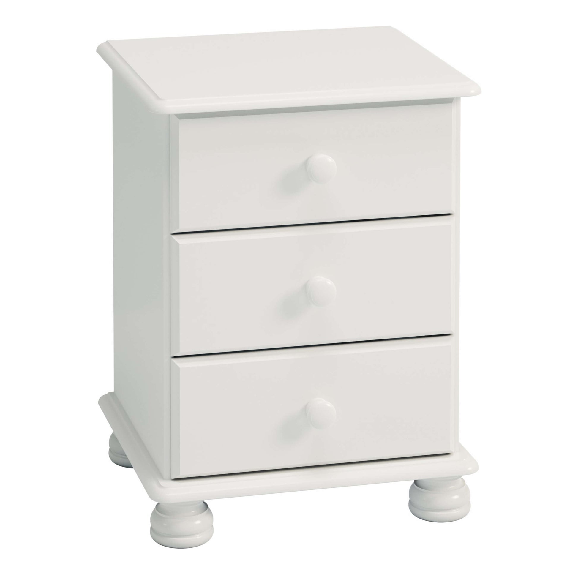 Richmond 3 Drawer Bedside Off White ModelBedroom