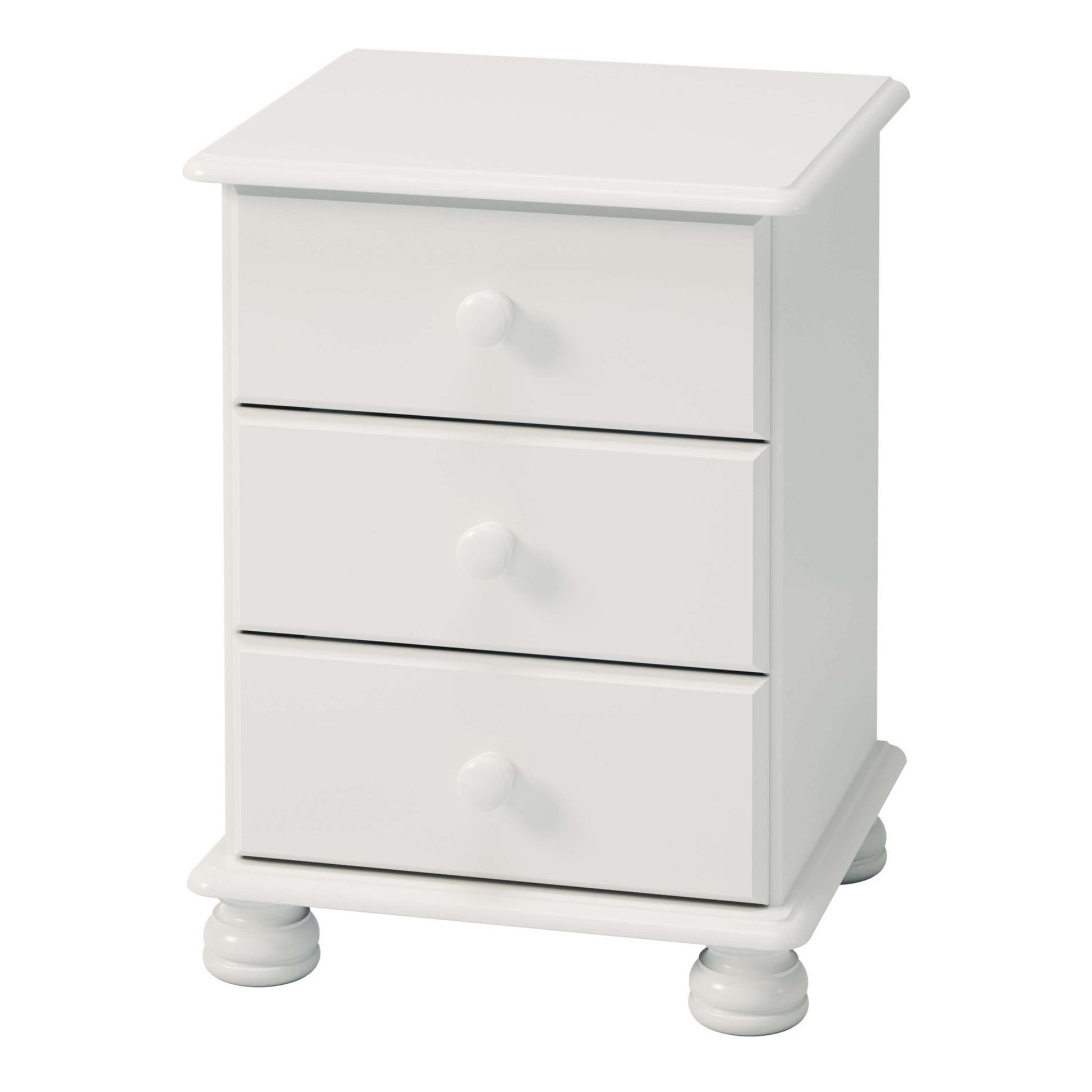 Richmond 3 Drawer Bedside Off White ModelBedroom