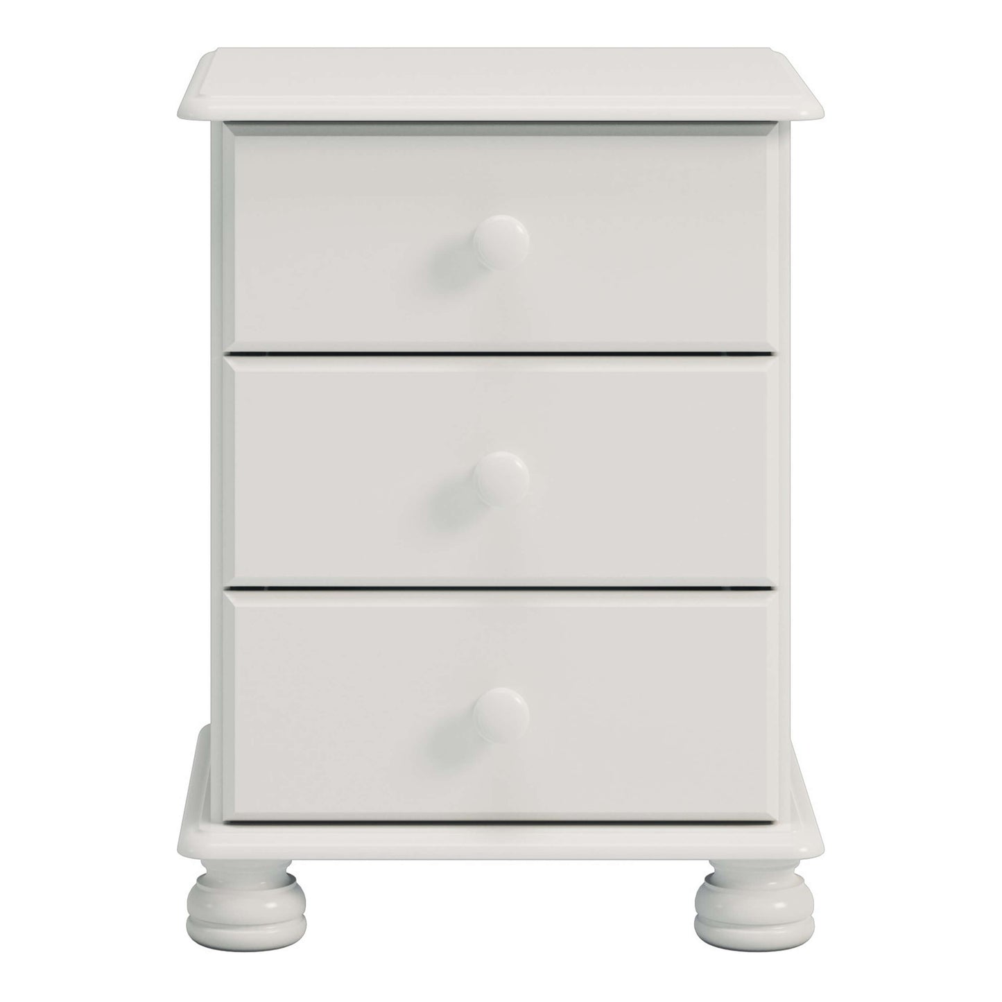 Richmond 3 Drawer Bedside Off White ModelBedroom