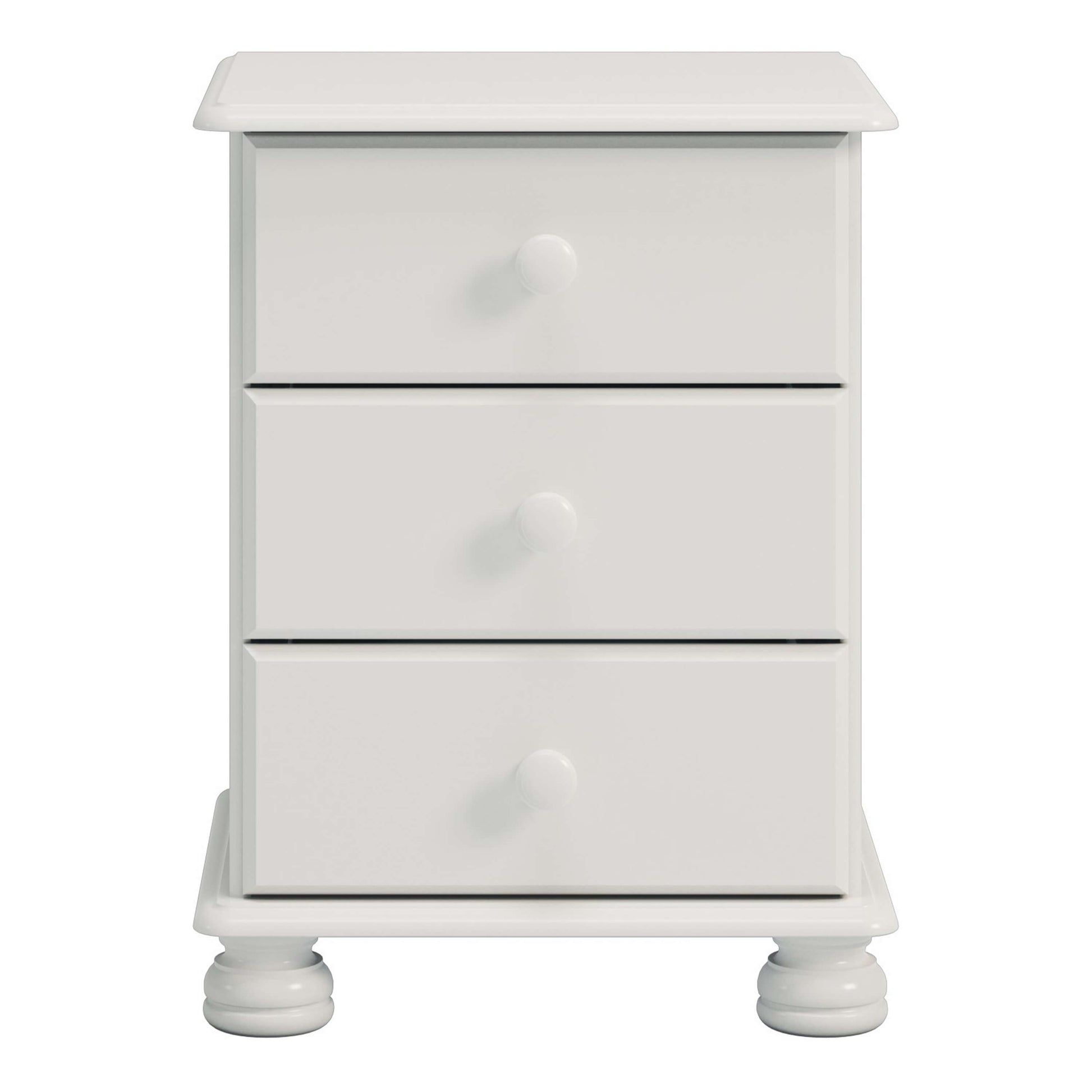 Richmond 3 Drawer Bedside Off White ModelBedroom