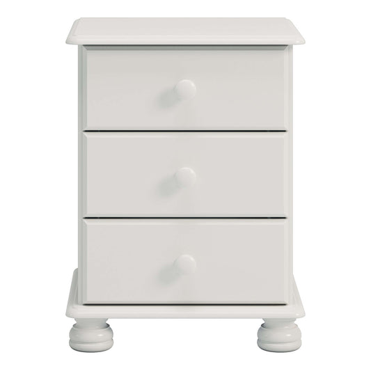 Richmond 3 Drawer Bedside Off White ModelBedroom