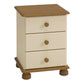 Richmond 3 Drawer Bedside Cream & Pine ModelBedroom