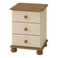 Richmond 3 Drawer Bedside Cream & Pine ModelBedroom