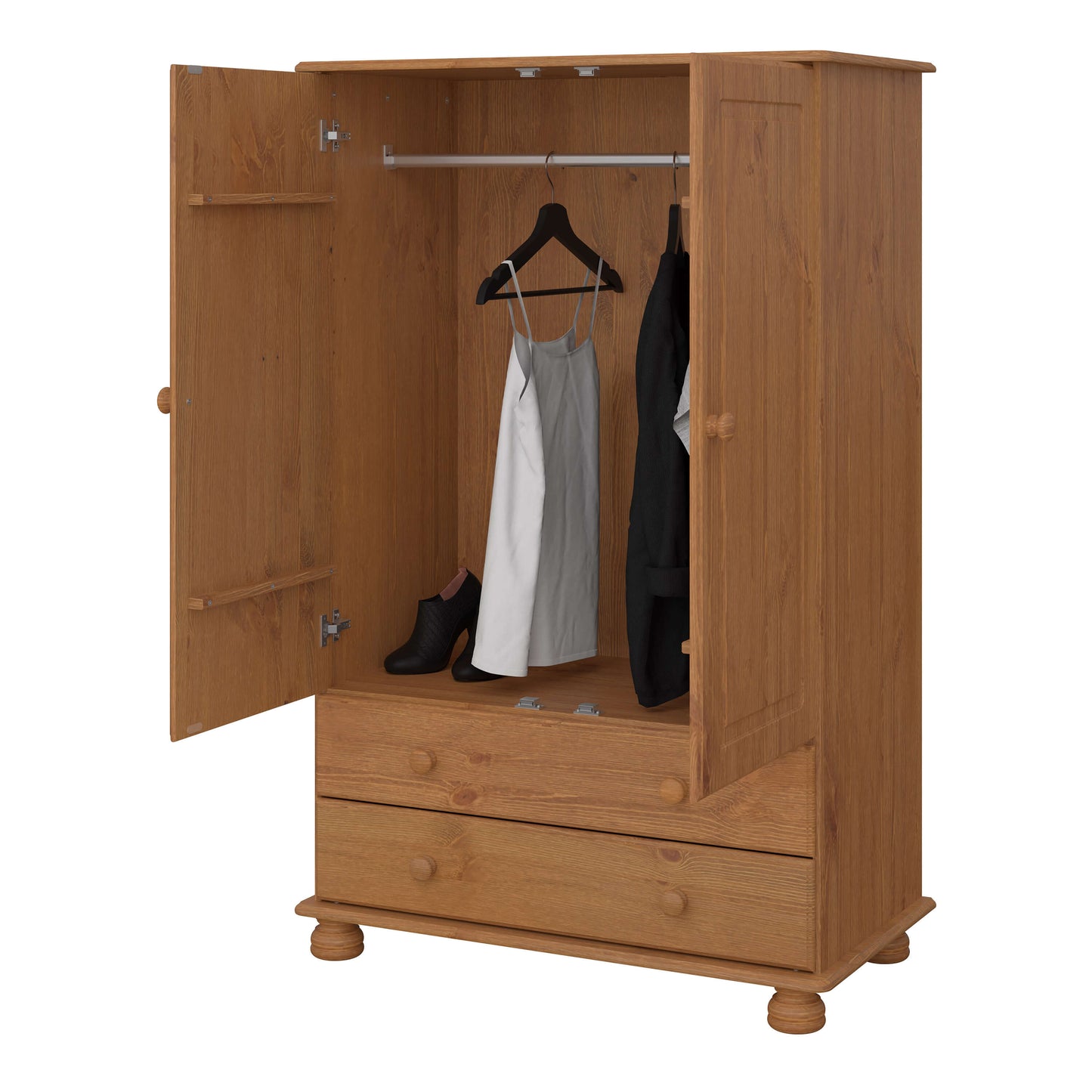 Richmond 2 Door Combi Wardrobe Pine ModelBedroom