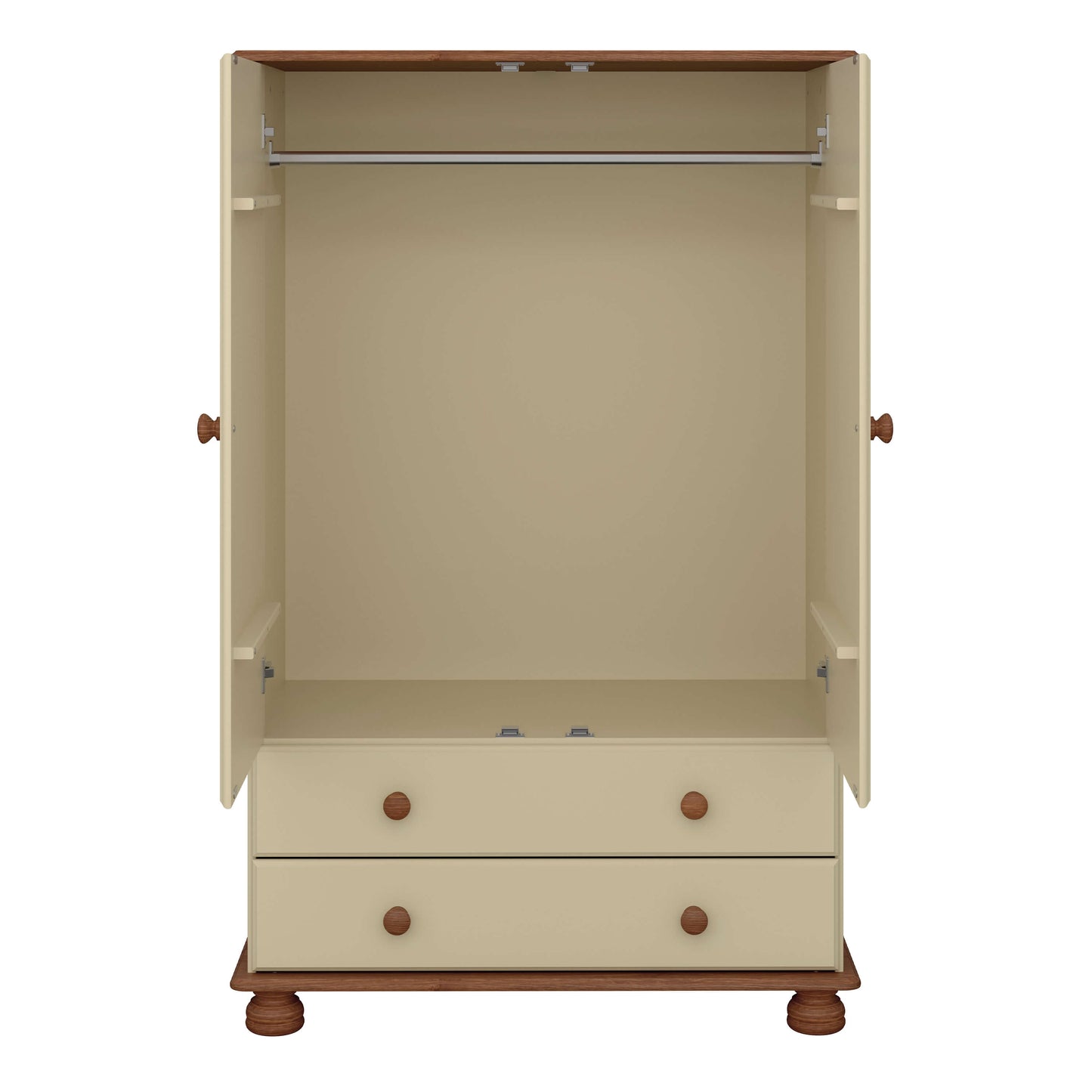 Richmond 2 Door Combi Wardrobe Cream & Pine ModelBedroom