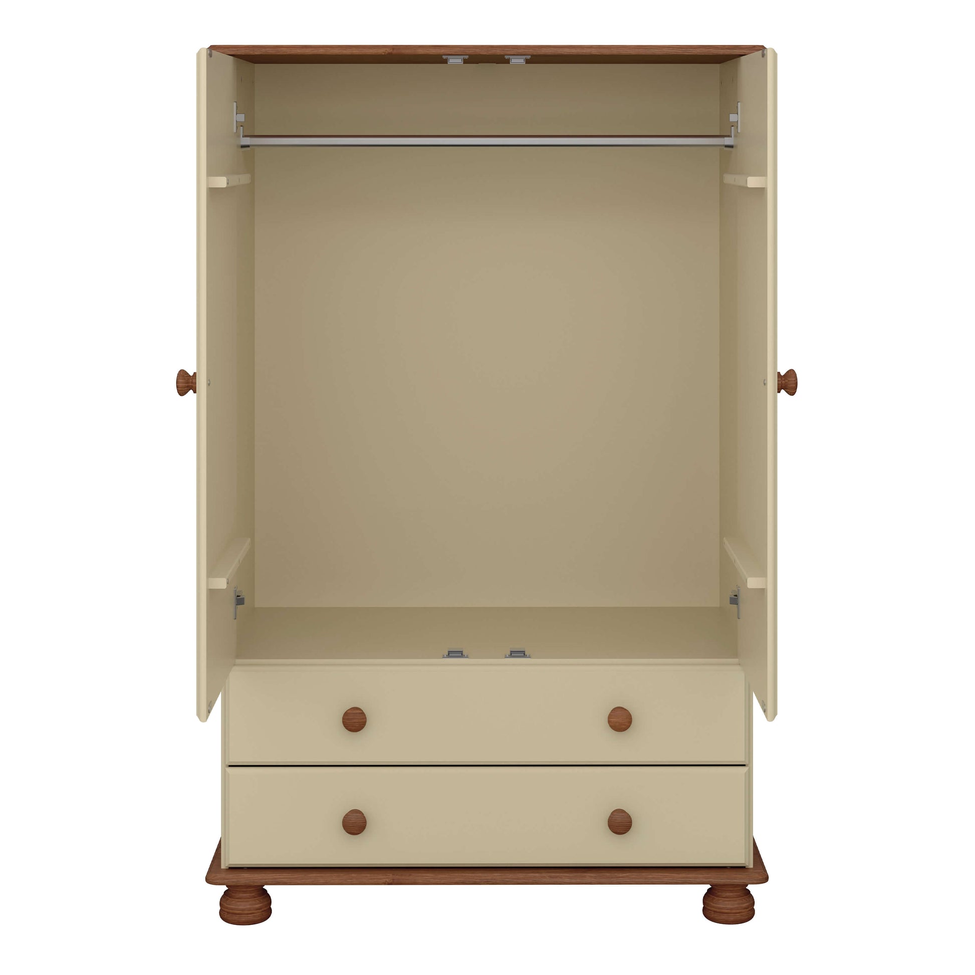 Richmond 2 Door Combi Wardrobe Cream & Pine ModelBedroom