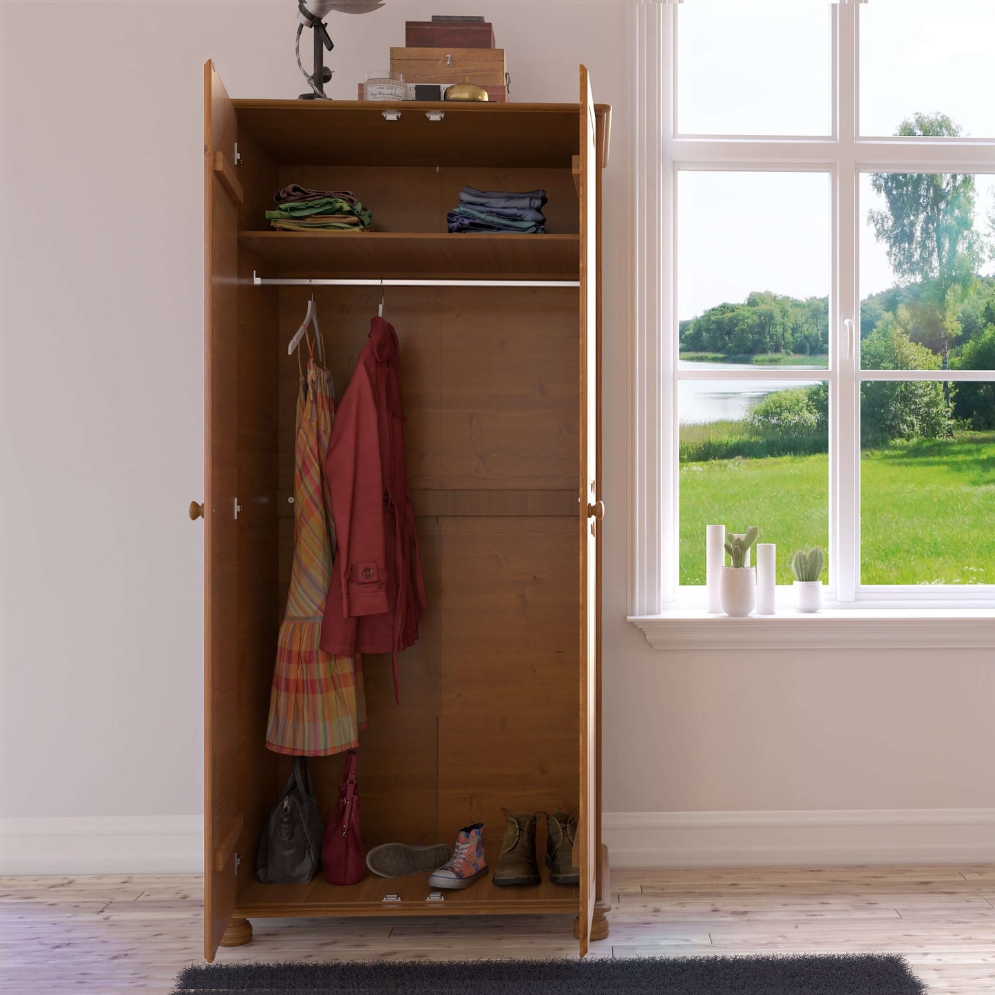 Richmond 2 Door Wardrobe Pine ModelBedroom