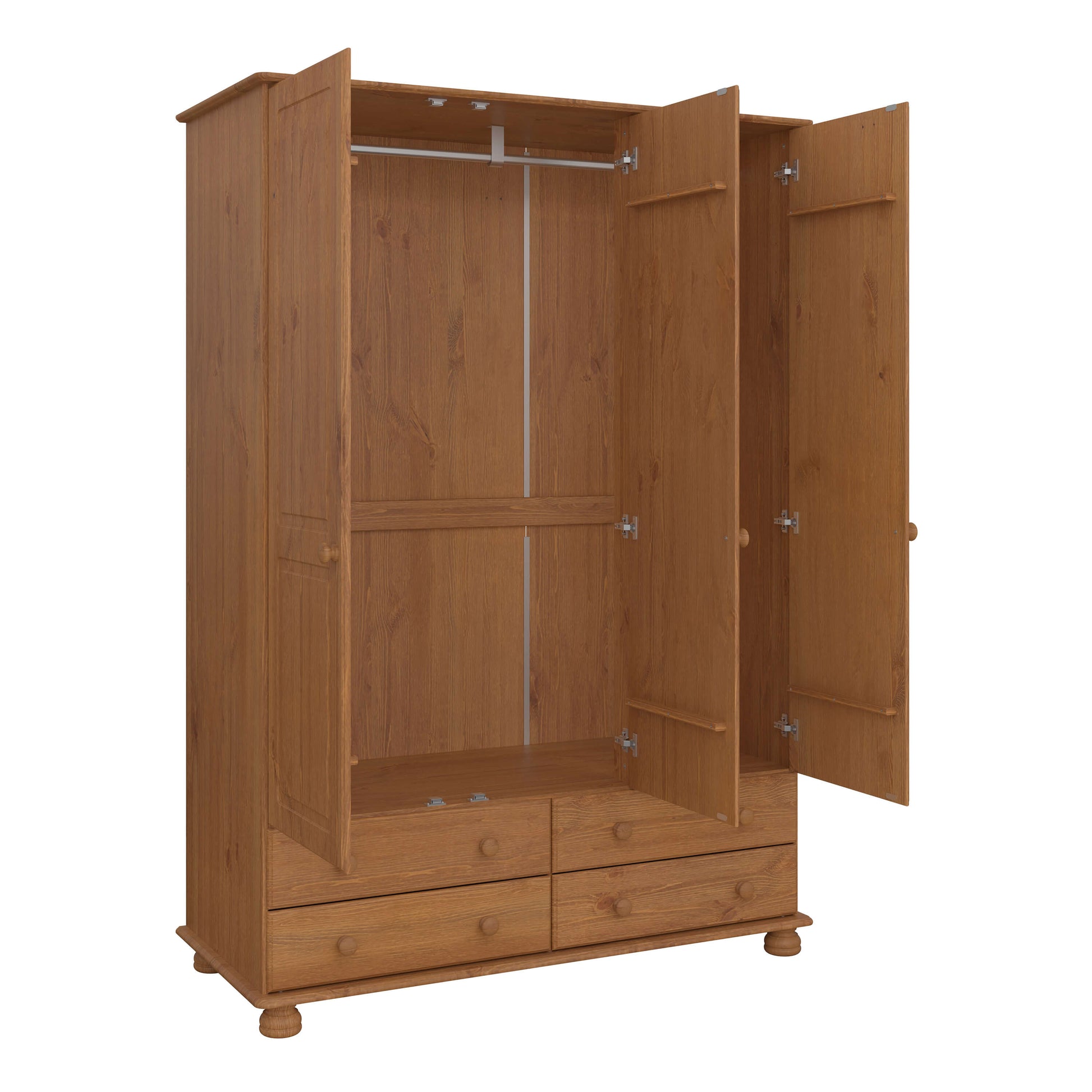 Richmond 3 Door 4 Drawer Wardrobe Pine ModelBedroom