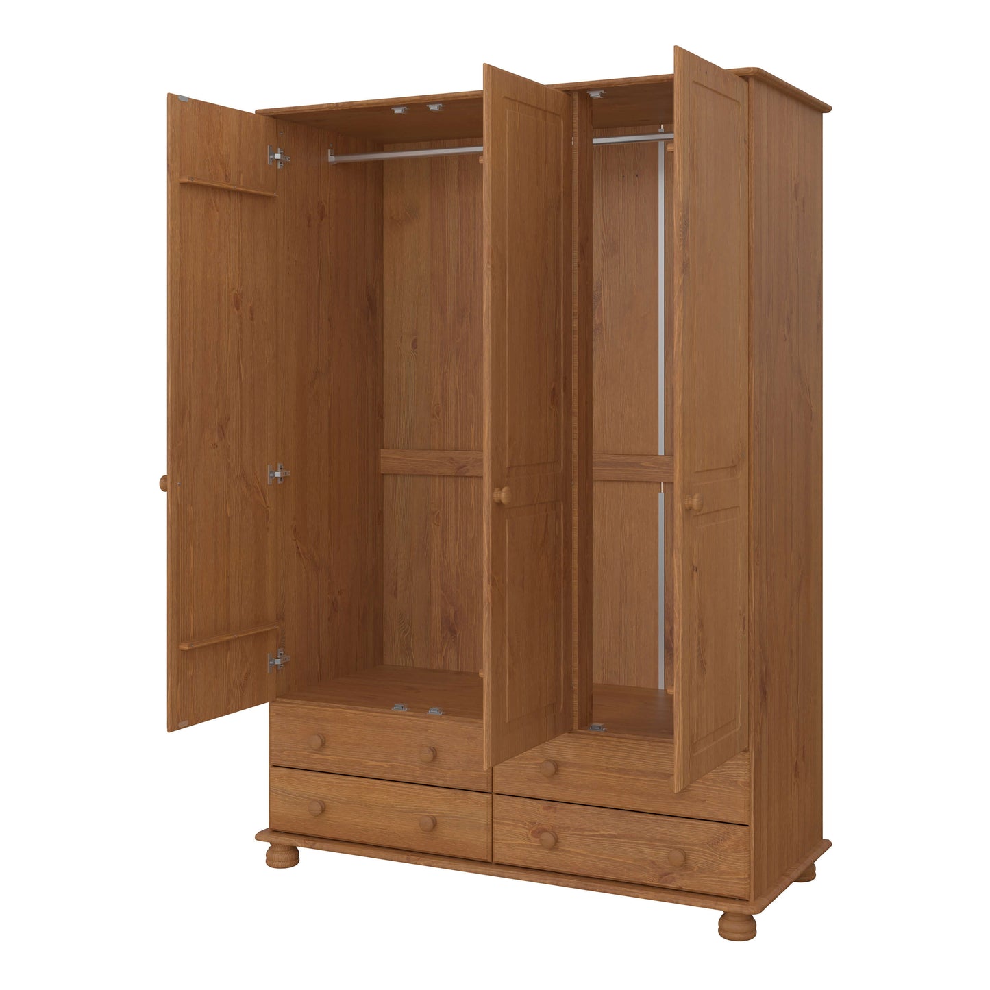 Richmond 3 Door 4 Drawer Wardrobe Pine ModelBedroom