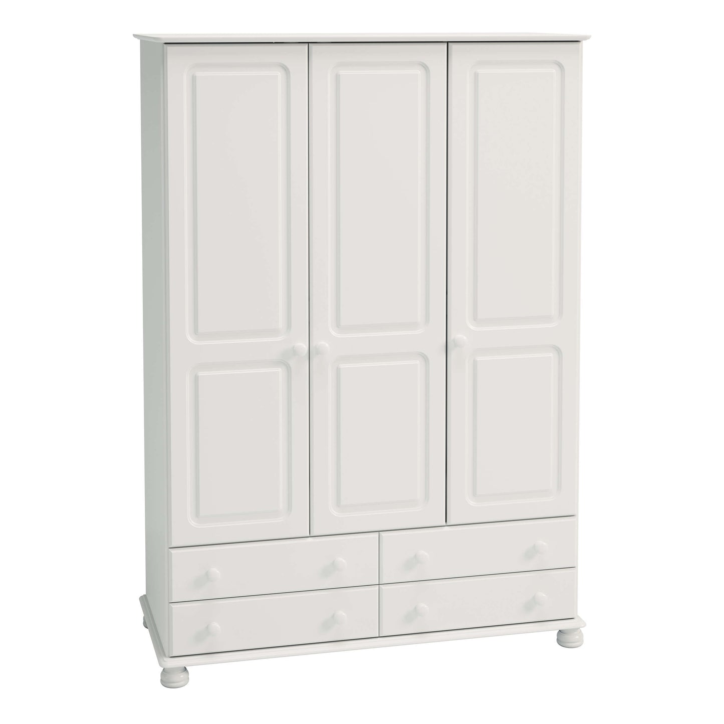 Richmond 3 Door 4 Drawer Wardrobe Off White ModelBedroom