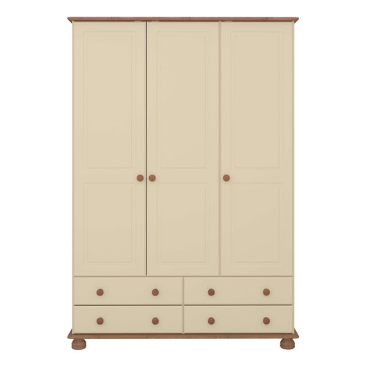 Richmond 3 Door 4 Drawer Wardrobe Cream & Pine ModelBedroom