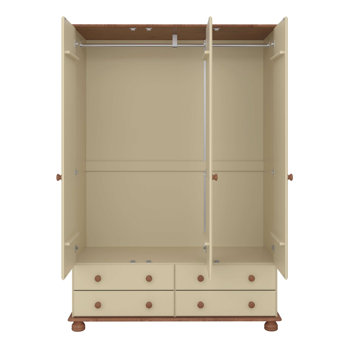 Richmond 3 Door 4 Drawer Wardrobe Cream & Pine ModelBedroom