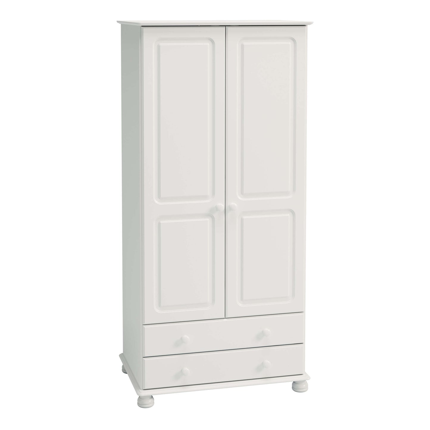 Richmond 2 Door 2 Drawer Wardrobe Off White ModelBedroom