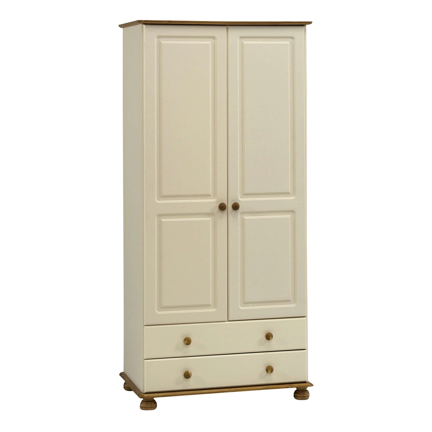 Richmond 2 Door 2 Drawer Wardrobe Cream & Pine ModelBedroom